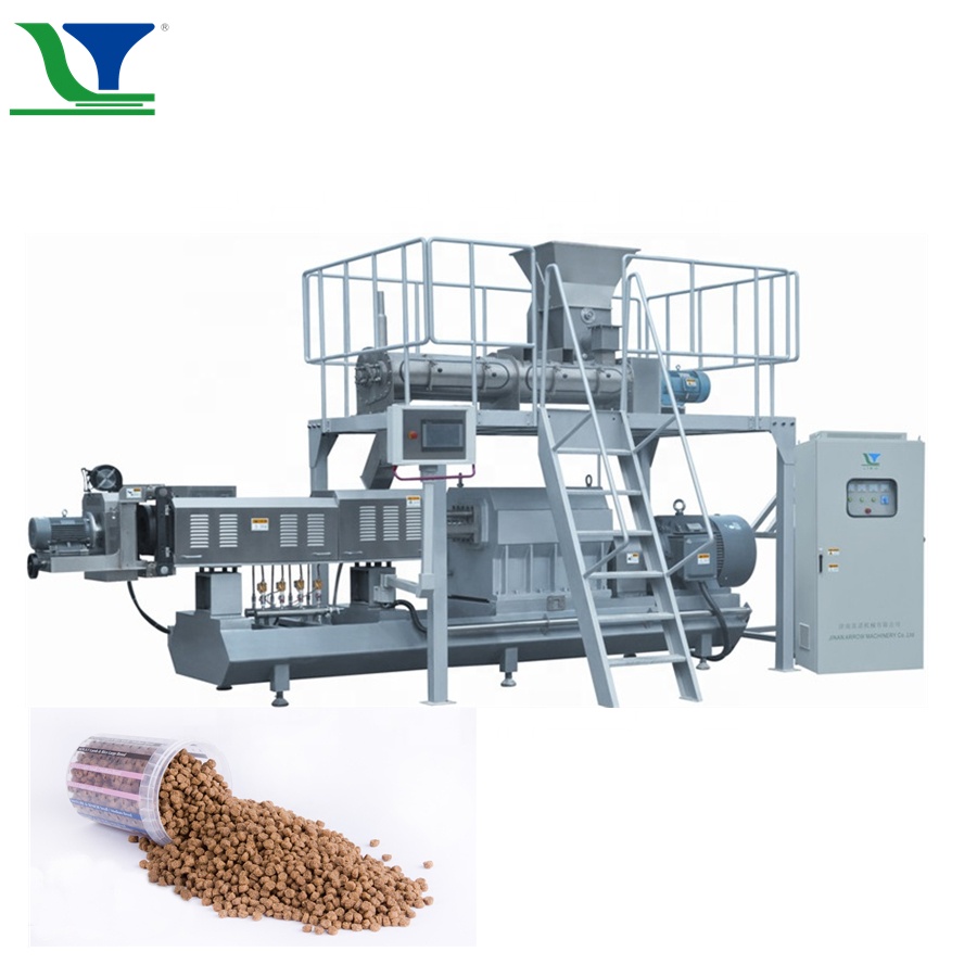 Línea de producción de proceso de alimentación acuática de alimentación de peces flotante automática que hace la máquina extrusora